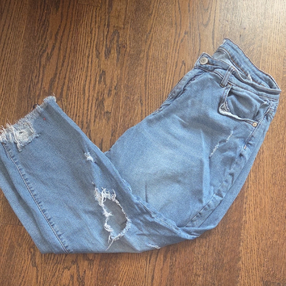 Eloquii Denim Size 16V Viola Fit Distressed Raw Hem Cropped Jeans